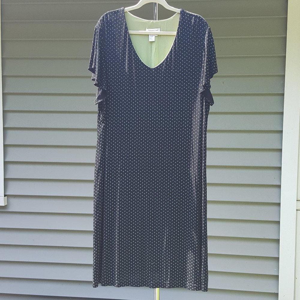 Coldwater Creek Black & Lime Dress sz 3X